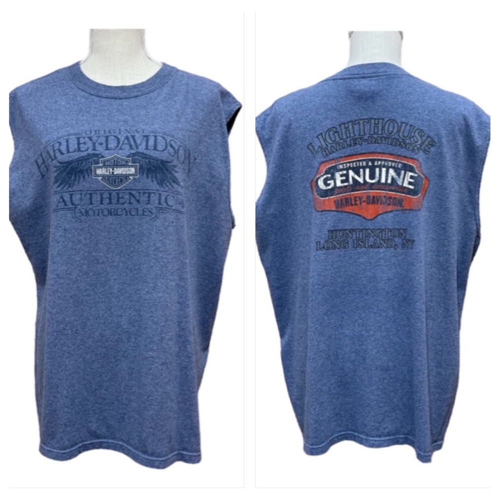 HARLEY-DAVIDSON Men’s/Unisex Blue Muscle Tank Top Size XL
